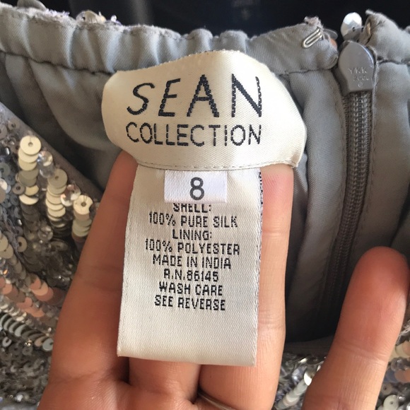 Sean Collection 100% Silk, Hand-Beaded Mini Dress - Picture 5 of 5